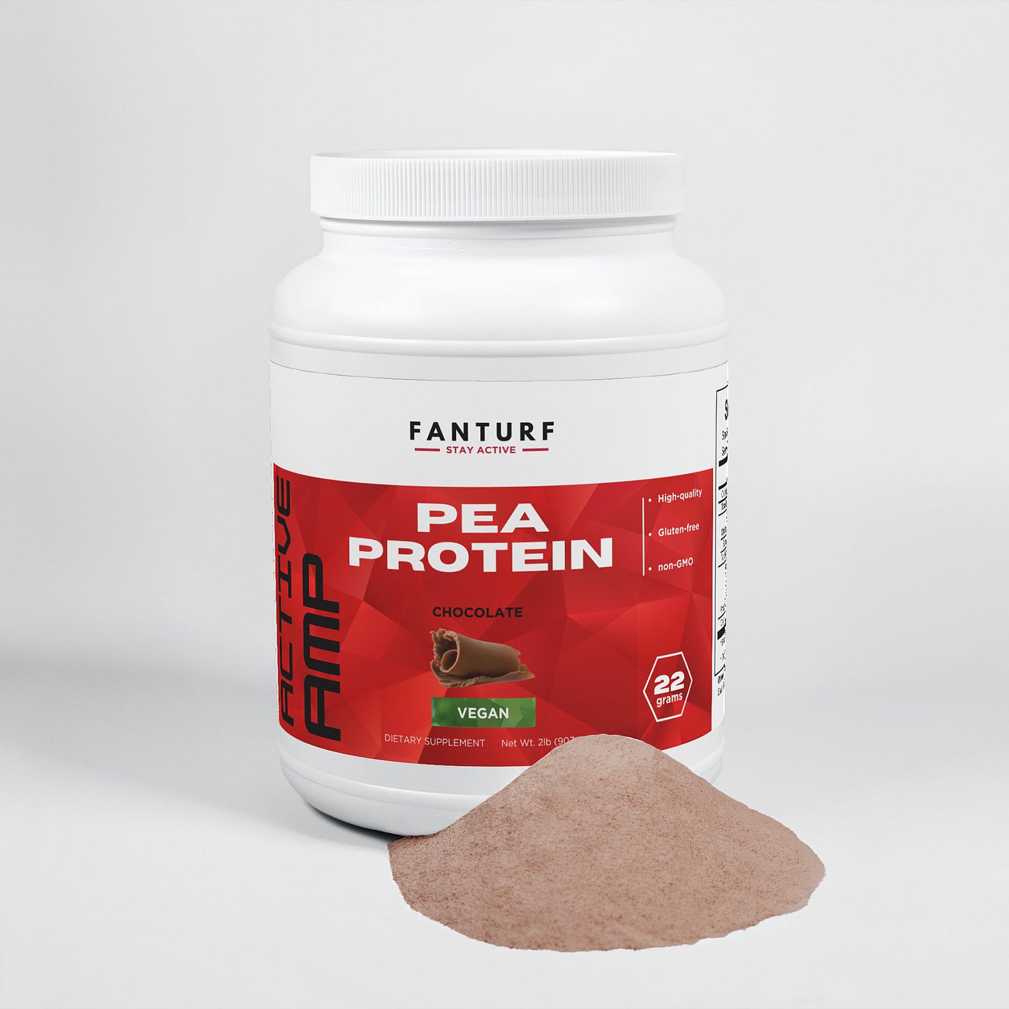 ACTIVE AMP Vegan Pea Protein 22g (Chocolate) - 2lb