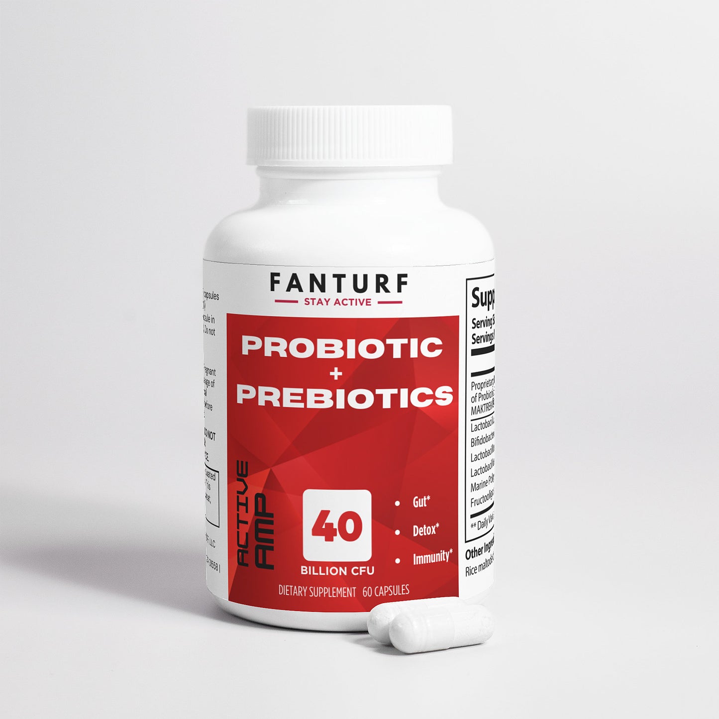 100% Natural ACTIVE AMP Probiotic 40 Billion with Prebiotics