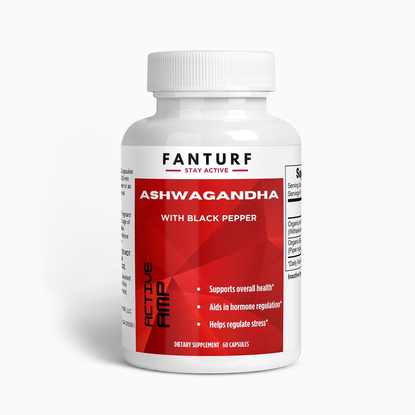 ACTIVE AMP Ashwagandha, 100% Organic  - 60 Count